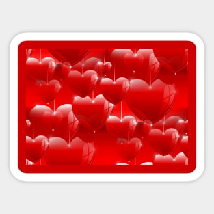 red heart balloons Sticker